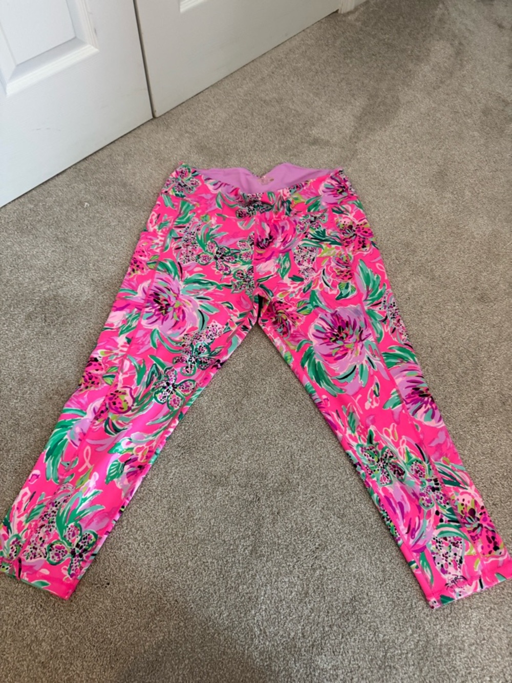 Lilly Pulitzer Hot Pink Multi Floral Leggings - XXL
